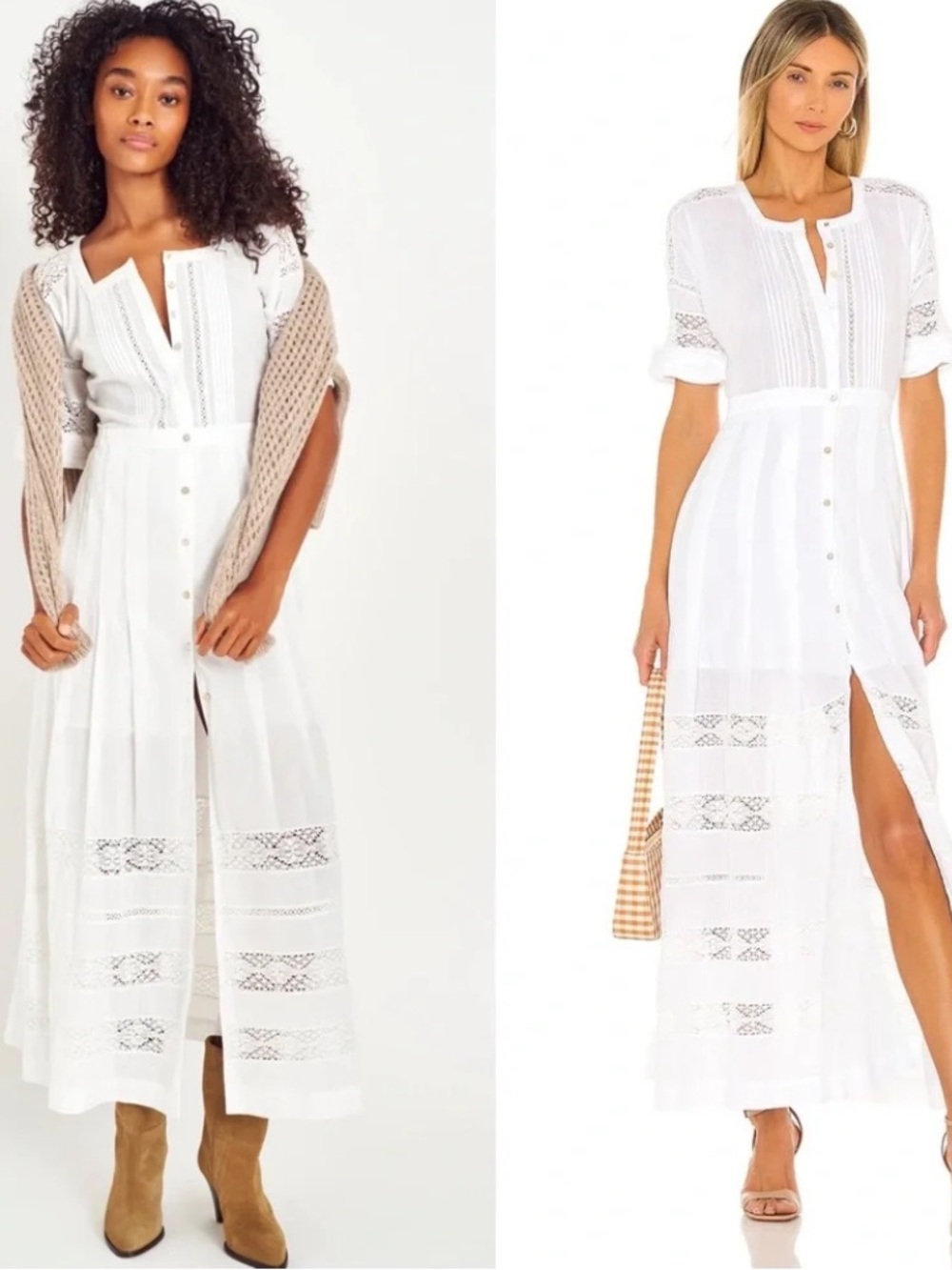 LoveShackFancy Edie Voile Lace Trim Button Front Maxi Dress - Picture 2 of 16
